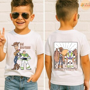Toy Story Brothers Shirt, Disneyland Big and Little Bro Matching Tee, Woody Buzz Lightyear Family Sweatshirt, Toy Story Siblings Gift immagine 4