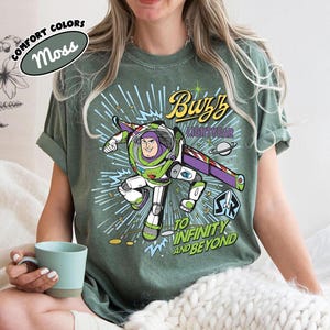 Vintage Comfort Colors Buzz Lightyear To Infinity And Beyond Shirt, Pixar Toy Story Space Ranger Tee, Disneyland Family Trip 2026 Shirt image 2