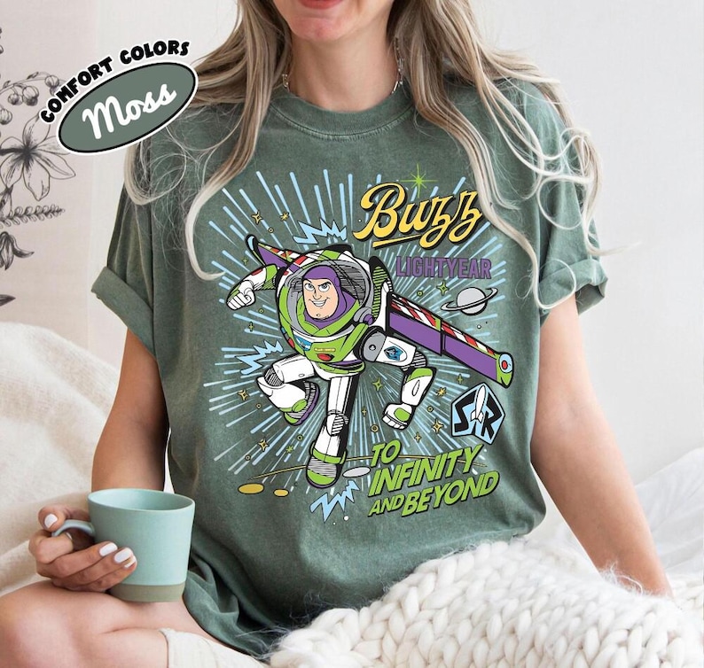 Vintage Comfort Colors Buzz Lightyear To Infinity And Beyond Shirt, Pixar Toy Story Space Ranger Tee, Disneyland Family Trip 2026 Shirt image 2