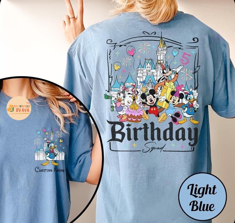 Custom All Disneyland Birthday Shirt, Best Birthday Ever, Disneyland Birthday Boy Girl, Birthday Squad, Mickey and Friends Birthday Trip Tee image 5