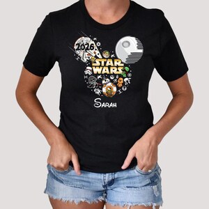 Custom Disneyland Starwars 2026 Trip Shirts, Disneyland Starwars Mickey Ear Shirt, Starwars Family Matching Birthday Shirts, Couple Shirts image 3