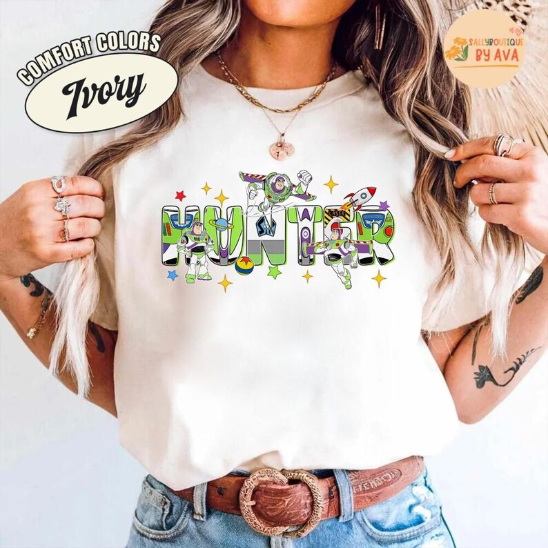 Disneyland Buzz Lightyear Custom Name Shirt, Personalized Toy Story Birthday Name Shirt, Toy Story Birthday Party, Family Birthday Matching image 4