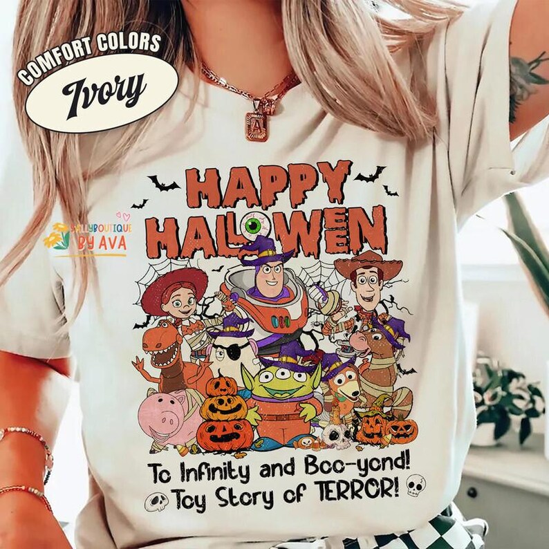 Retro Toy Story Halloween Shirt, Vintage Toy Story Happy Halloween Shirt, Disneyland Halloween, Halloween Matching Shirt, Trick Or Treat image 3