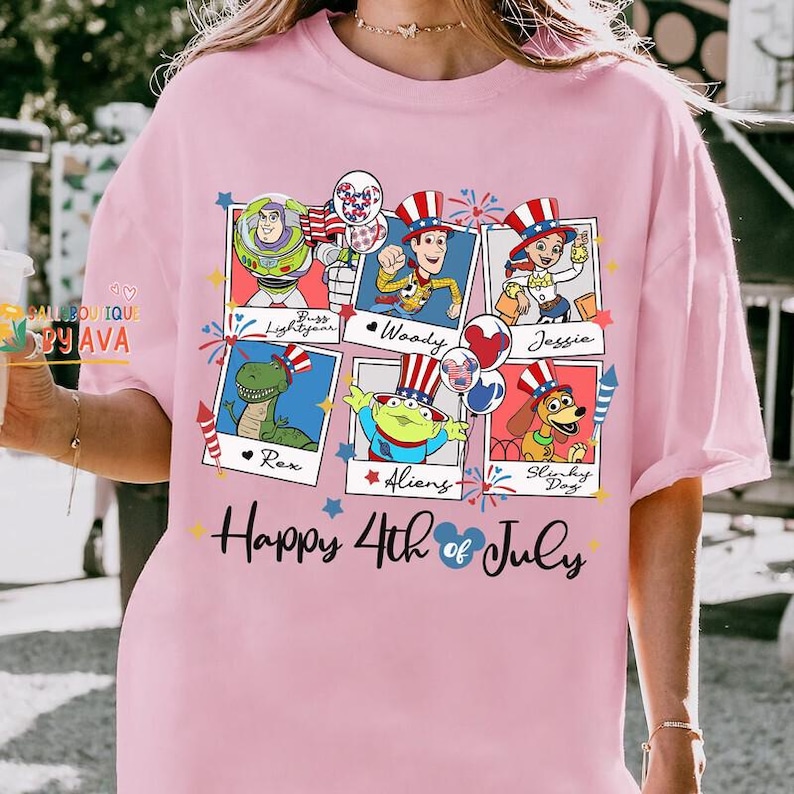 Retro Toy Story 4th of July Shirt, Independence Day America 250 Independence Day Tee, Patriotic Woody Buzz Shirt, July 4th Disneyland Trip image 2