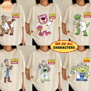 Disneyland Toy Story Lab Week 2026 Shirt, Buzz Lightyear Woody Jessie Bo Peep Lab Story 2026, Lab Team, Med Lab Clinical Laboratory Matching afbeelding 1