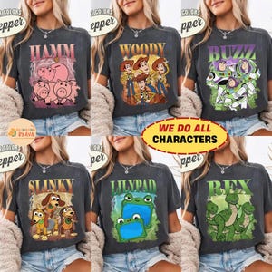 Disneyland Toy Story 5 Characters Bootleg Vintage Shirt, Lilypad Woody Buzz Rex Hamm Tee, Disneylandland Family 2026 Matching Trip Shirt image 2