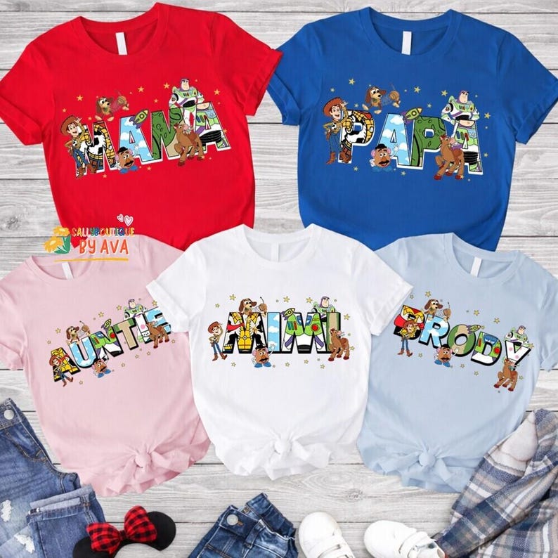Custom Toy Story Family Matching Comfort Colors Shirt, Disneyland Mom Dad T-shirt, Personalized Gift Disneyland Trip, Disneyland Birthday image 3