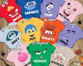Inside Out Characters Costume Halloween Shirt, Inside Out Halloween Matching Family Shirt, Inside Out Halloween Group Shirt, Halloween Party