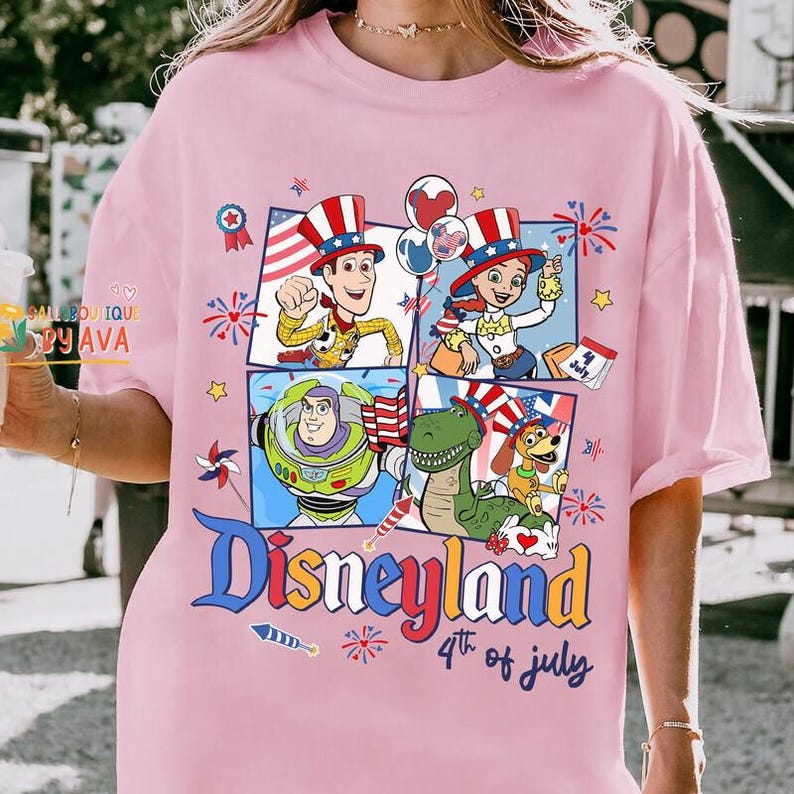 Disneyland Balloons Toy Story 4th of July Shirt, America Red White Blue Shirts, 250th USA Anniversary Shirt, Independence Day Tee 2026 image 7