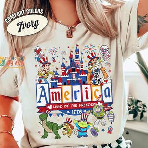 Camisetas de Toy Story para el 4 de julio, Tierra de la Libertad, Camiseta Feliz 4 de Julio, Camiseta del 250 Aniversario de EE. UU., Camiseta del Día de la Independencia imagen 5