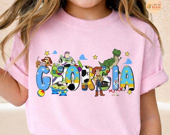 Custom Name Toy Story T-shirt, Personalized Disneyland Buzz Woody Jessie Shirt, Custom Birthday Boy Girl Tee, Disneyland Family Trip 2026