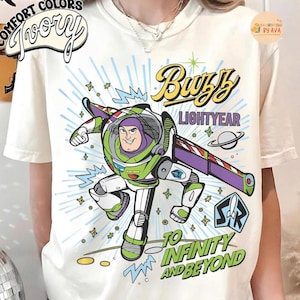 Vintage Comfort Colors Buzz Lightyear To Infinity And Beyond Shirt, Pixar Toy Story Space Ranger Tee, Disneyland Family Trip 2026 Shirt image 1