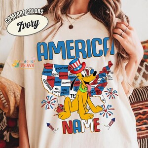 Personalized Mickey and Friends America Map Disneyland Happy 4th of July Shirt, Happy Independence Day 2026 Matching Tee, 250th Shirt image 6