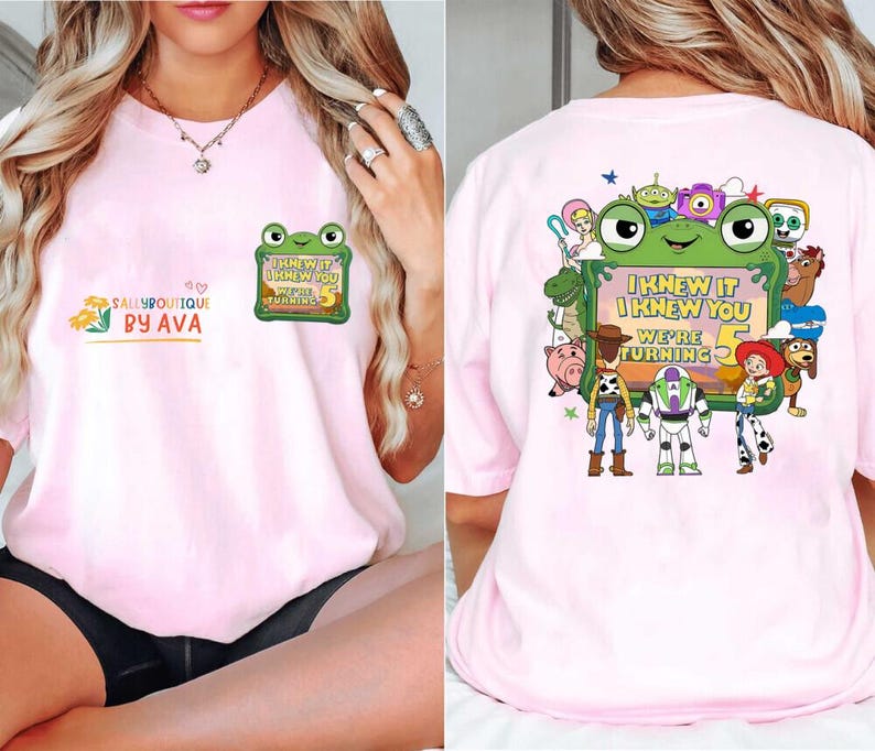Disneyland Pixar Toy Story 5 I Knew It I Knew You Were Turning 5 Shirt, Toy Story 5 Birthday Shirt, Toy Story Were Turning 5 image 3