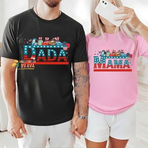 Personalized Disneyland Cars Family Dad Mom Happy 4th of July Shirt, Pixar Cars Independence Day Shirt, Lightning McQueen Patriotic Shirt image 2