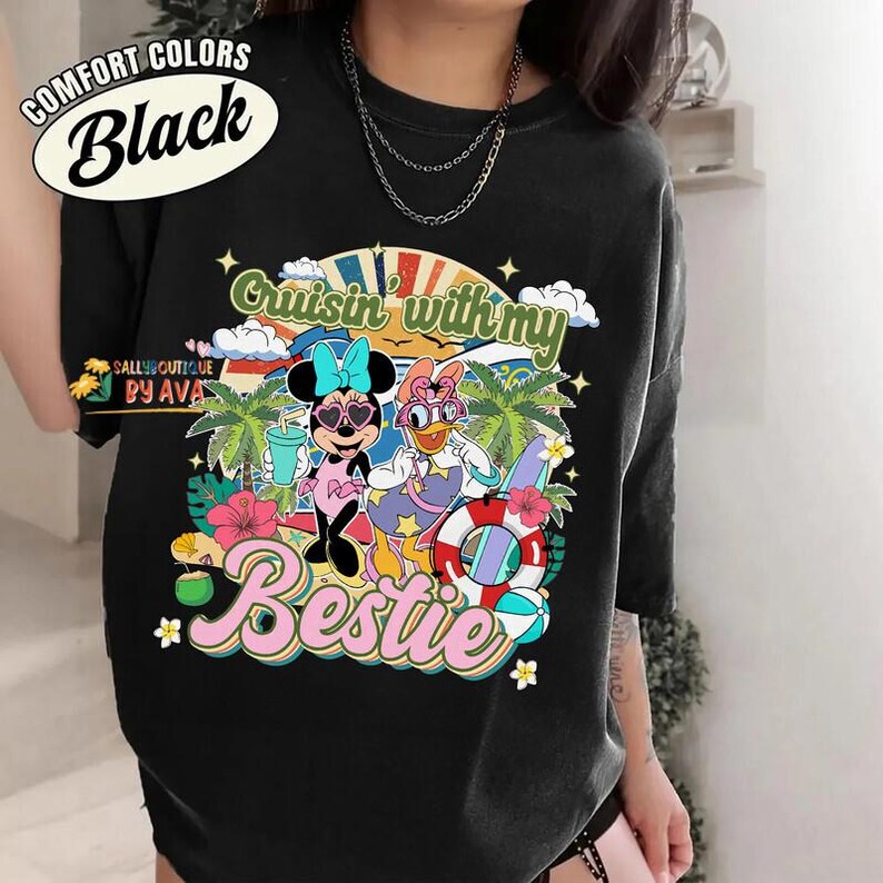 Camiseta de Minnie Daisy de Disneyland para el verano, Crucero con mi mejor amiga, Camiseta del crucero de chicas de Disneyland de verano 2026, Camiseta de mejores amigas, Viaje de chicas con mejores amigas imagen 5