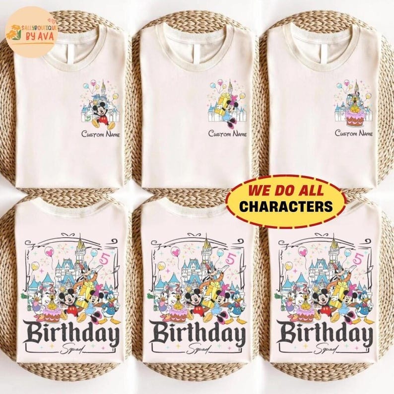 Custom All Disneyland Birthday Shirt, Best Birthday Ever, Disneyland Birthday Boy Girl, Birthday Squad, Mickey and Friends Birthday Trip Tee image 2