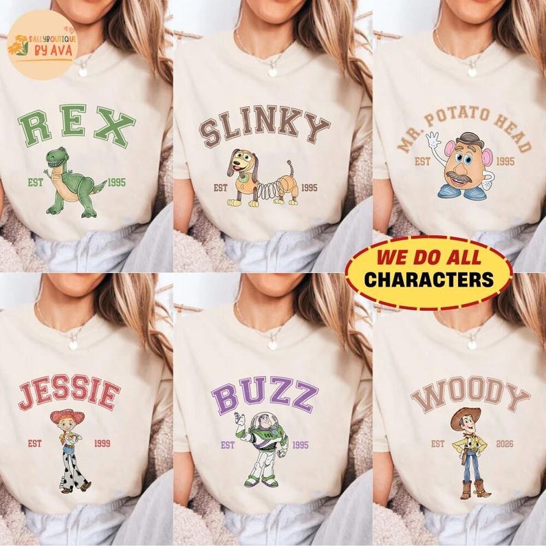 Retro Toy Story Comfort Colors Shirt, Matching Family Disneyland Shirts, Disneyland Group Shirts, Toy Story Woody Buzz Jessie Alien Birthday image 1