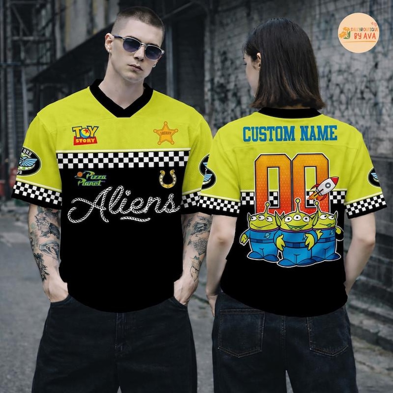 Custom Disneyland Toy Story Aliens Football Jersey, Croptop Football Jersey, Disneyland Shirt, Disneyland Birthday Gift for Kids image 1