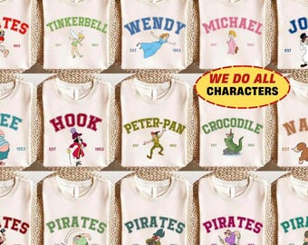 Retro Never Grow Up Disneyland Peter Pan Shirt, Peter Pan Tinker Bell Wendy John Michael Flight to Neverland Shirt, Flight Ride Family Trip