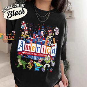 Camisetas de Toy Story para el 4 de julio, Tierra de la Libertad, Camiseta Feliz 4 de Julio, Camiseta del 250 Aniversario de EE. UU., Camiseta del Día de la Independencia imagen 3