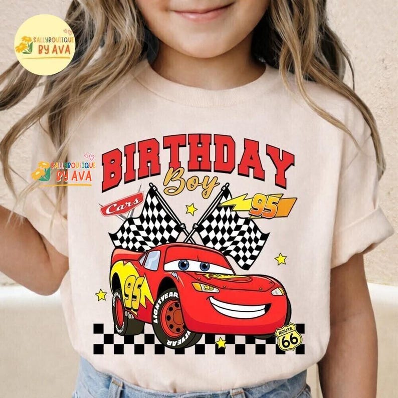 Camiseta de cumpleaños de Cars de Disneyland, camiseta personalizada de Rayo McQueen para niño, camiseta a juego familiar de Pixar Pit Crew, viaje de cumpleaños con autos de carreras imagen 5