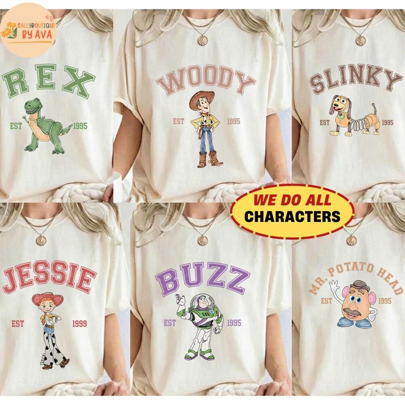 Retro Toy Story Comfort Colors Shirt, Matching Family Disneyland Shirts, Disneyland Group Shirts, Toy Story Woody Buzz Jessie Alien Birthday image 1