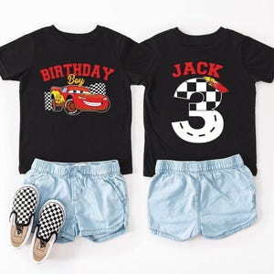 Personalized Disneyland Cars Birthday Shirt, Custom Name Age McQueen Birthday Boy Tee, Pixar Pit Crew, Disneyland Birthday Family Trip image 4