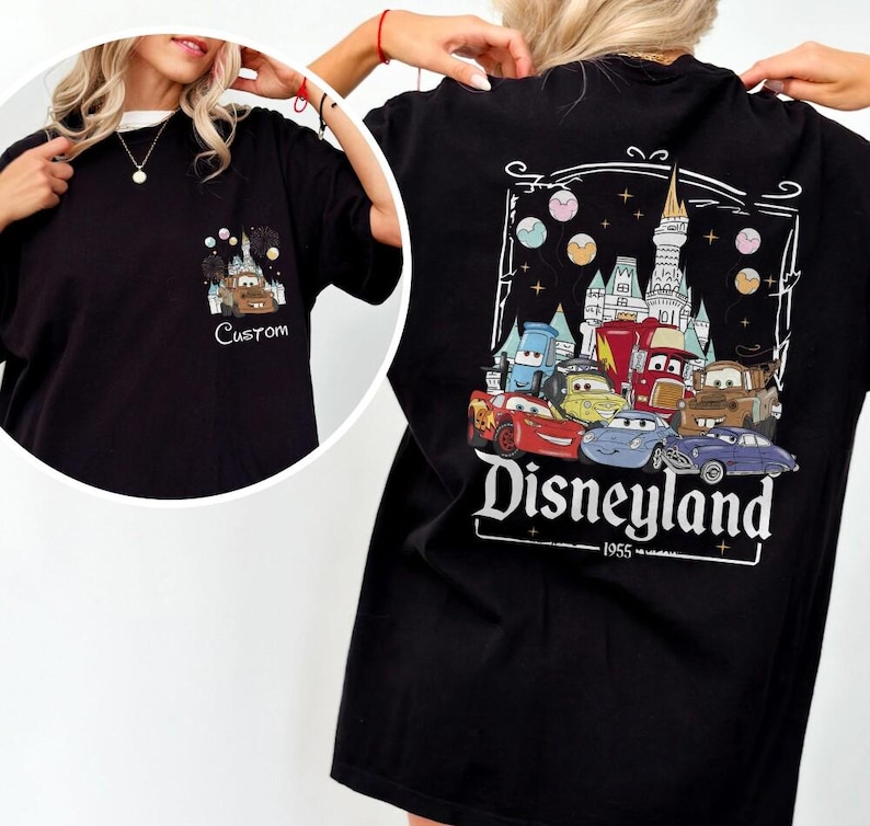 Custom Name Disneyland Cars Family Matching Shirts, Retro Disneyland Trip 2026 Shirt, Disneyland Family Vacation Shirts, Birthday Party Gift image 4
