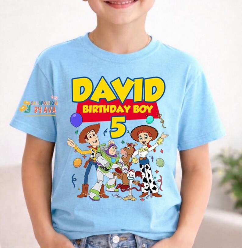 Personalized Toy Story Birthday Shirt, Family Birthday Shirts,Birthday Boygirl Party Shirts, Disneyland Birthday Tri[, Woody Buzz Shirt image 4