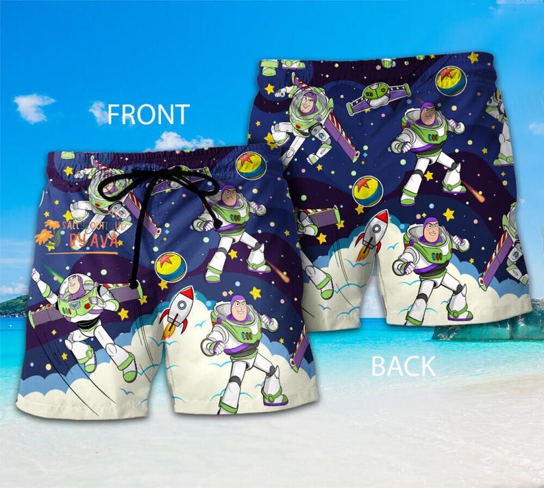 Buzz Lightyear Space Ranger Hawaiian Shirt, Disneyland Pixar Toy Story Button Up Shirt, Toy Story Disneyland Summer Vacation image 3