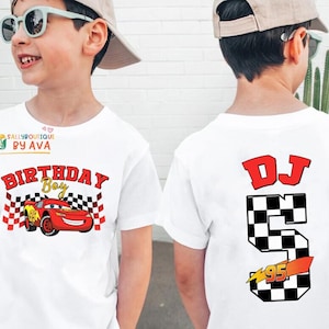 Personalized Disneyland Cars Birthday Shirt, McQueen Birthday Boy Tee, Pixar Pit Crew, Lightning Birthday Family, Racing Car Birthday Trip 画像 3