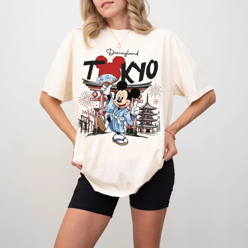 Tokyo Disneyland Mickey and Friends Kimono Shirt, Custom Disneyland Family Matching Tee, Japan Vacation 2026 Girl Trip Shirts, Group Tee image 6