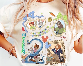 Disneyland Zootopia Movie 2 Characters Vintage Shirt, Judy Hopps Nick Wilde Gary DeSnake Tee, Disneyland Family 2025 Trip Shirt