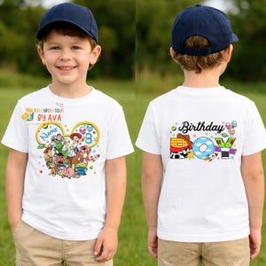 Two-sided Personalized Toy Story Birthday Shirt, Custom Disneyland Toy Story shirt, Toy Story Gift, Family Matching Birthday Shirt Bild 1
