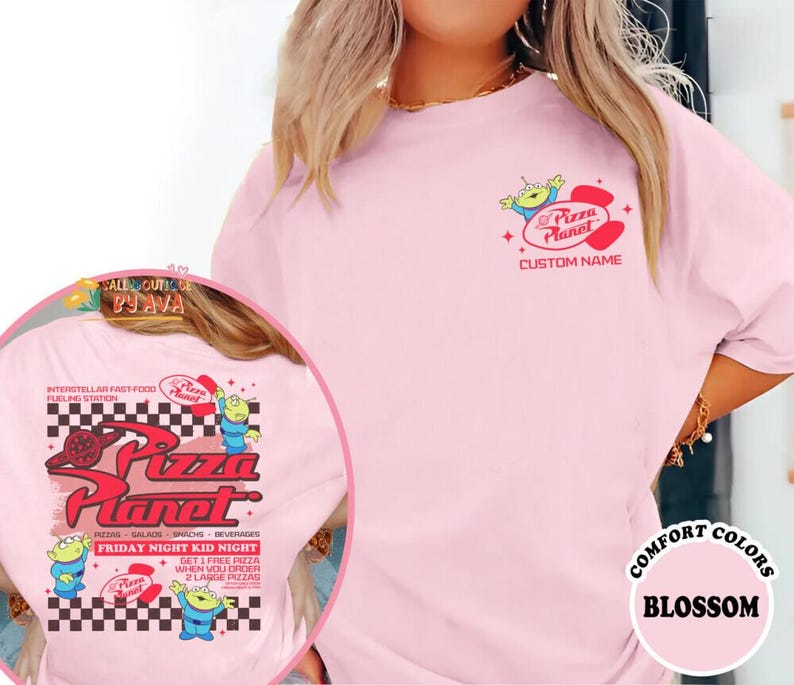 Two-sided Disneyland Pixar Toy Story Aliens Pizza Planet Shirt, Funny Disneyland Pizza shirt, Disneyworld Shirt, Disneyland Trip Shirt image 4