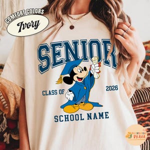 Personalized Mickey and Friends Disneyland Graduation Shirts, Custom Gift for Graduate, Disneyland Grad Family Trip shirt, Class of 2026 画像 2