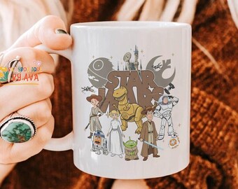 Retro Toy Story Starwars May The 4th Mug, Woody Buzz Jessie Coffee Mug, Galaxy’s Edge Disneyland Ceramic Mug, Gift For Fan, Birthday Gift