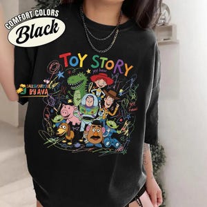 Toy Story You've Got a Friend in Me Shirt, Childlike Drawing Woody Buzz Tee, You've Got a Friend in Me, Disneyland Family Trip Tee image 4