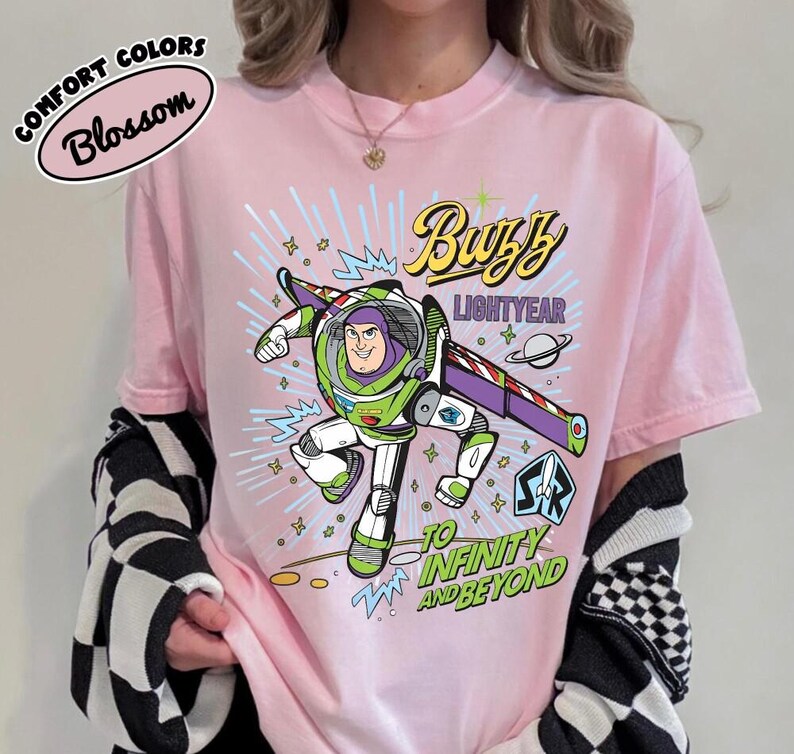 Vintage Comfort Colors Buzz Lightyear To Infinity And Beyond Shirt, Pixar Toy Story Space Ranger Tee, Disneyland Family Trip 2026 Shirt image 4