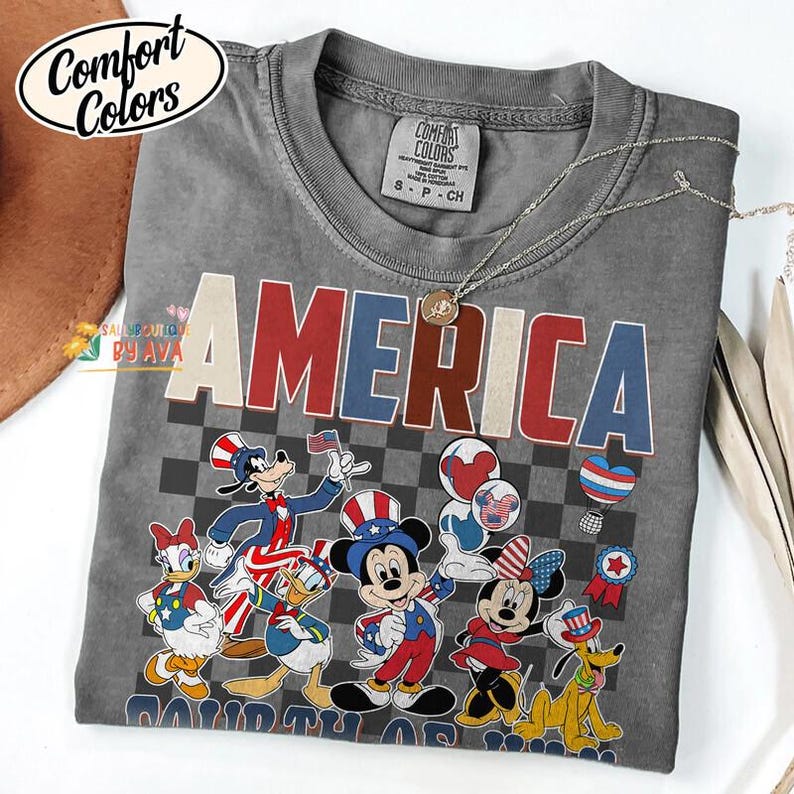 Mickey & Friends Checkered Disneyland Happy 4th of July Shirt, Disneyland Happy 4th of July Shirt, Happy Patriotic Day 1976 Tee Memorial Day afbeelding 6