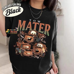 Vintage Bootleg Tow Mater Shirt, Radiator Springs Disneyland Cars Comfort Colors Tee, Disneyland Family Trip 2026 Tees image 1