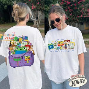 2-Sided Disneyland Pixar Toy Story 5 Comfort Shirt, You've Got A Friend In Me Tee, Woody Etch Lenny Mr Spell Tee, Disneyland Vacation 2026 image 2