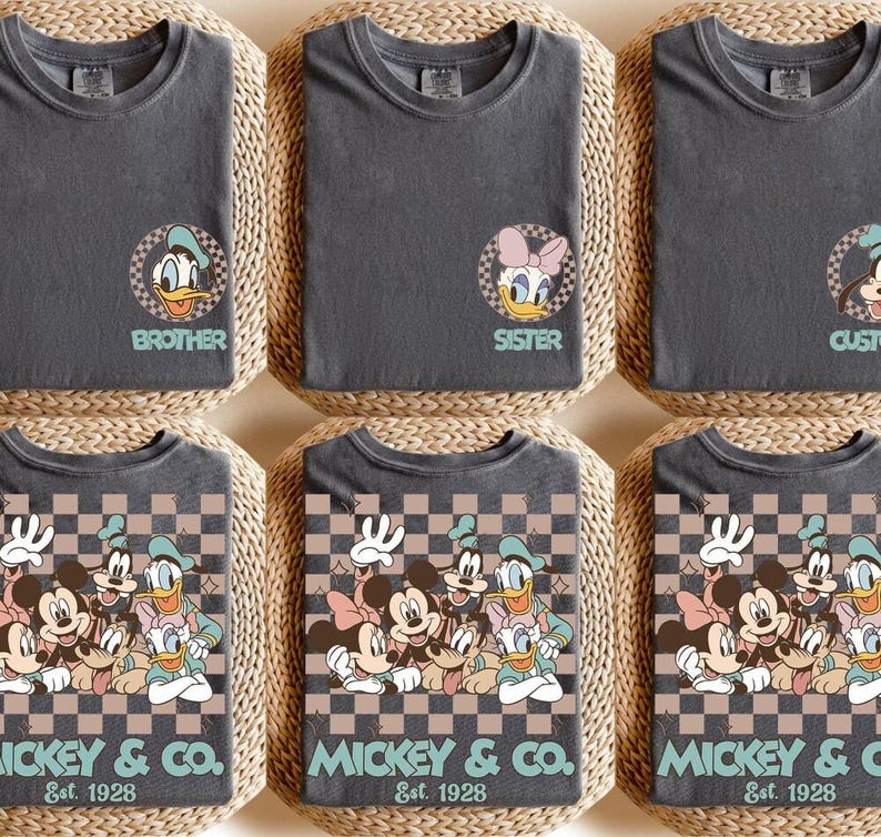 Custom Mickey & Co Shirt, Retro Mickey and Friends Shirt, Retro Disneyland Trip Shirt, Disneyland Family Vacation Shirt, Family Matching image 2