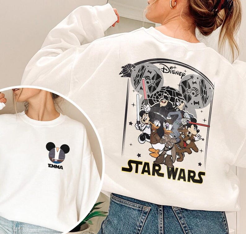 Camiseta de Star Wars con nombre personalizado, camiseta personalizada de Mickey y sus amigos de Disneyland, camiseta del 4 de mayo, viaje a Disneyland 2026, camiseta familiar a juego imagen 5