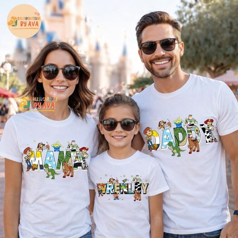 Custom Toy Story Family Matching Comfort Colors Shirt, Disneyland Mom Dad T-shirt, Personalized Gift Disneyland Trip, Disneyland Birthday image 2