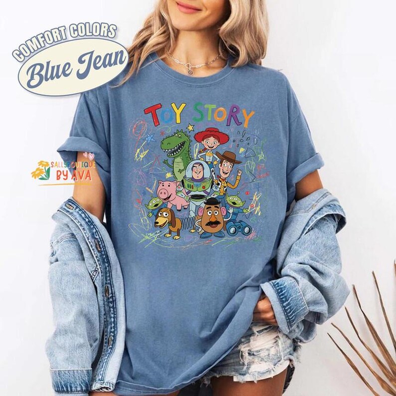 Toy Story You've Got a Friend in Me Shirt, Childlike Drawing Woody Buzz Tee, You've Got a Friend in Me, Disneyland Family Trip Tee image 5