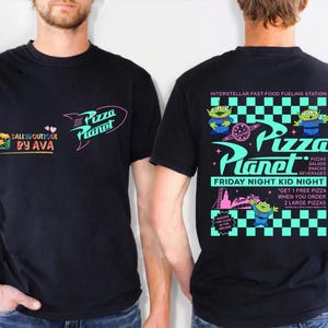 Comfort Colors 2 Sided Pizza Planet Toy Story Aliens Shirt, Aliens Pizza planet Tee, Disneyland Toy Story land Trip Shirt, Pizza lover Tee image 3