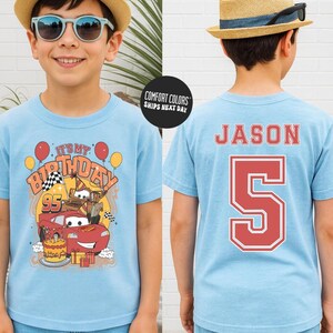 Personalized Disneyland Cars Birthday Boy Shirt, Lightning McQueen Birthday Shirt, Family Matching Shirt, Racing Car Birthday Boy Shirt image 6