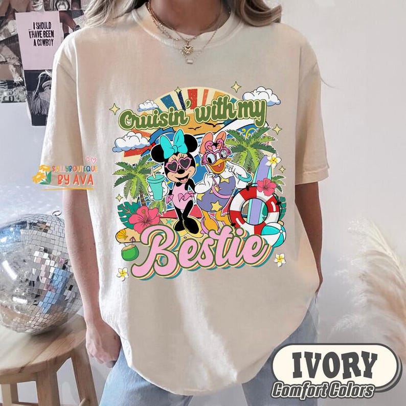 Camiseta de Minnie Daisy de Disneyland para el verano, Crucero con mi mejor amiga, Camiseta del crucero de chicas de Disneyland de verano 2026, Camiseta de mejores amigas, Viaje de chicas con mejores amigas imagen 6